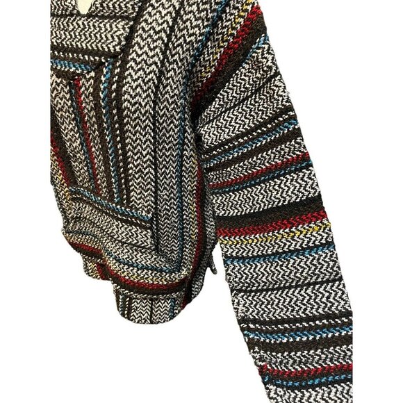 Baja Joe Women's Size Large Mexican Blanket Hoodie Multicolor Pullover - Picture 5 of 8
